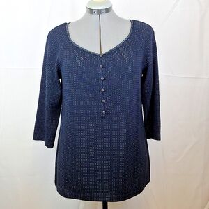 St. John Evening Black Knit Tunic Sequin Top Size M